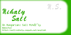mihaly sall business card